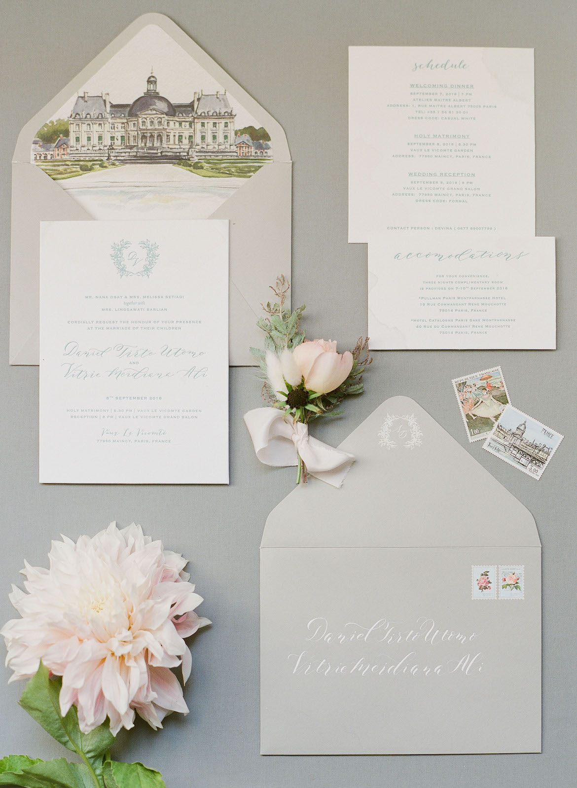 Paris wedding invitation