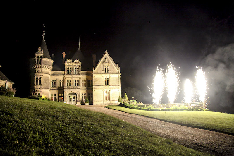 French château wedding fireworks