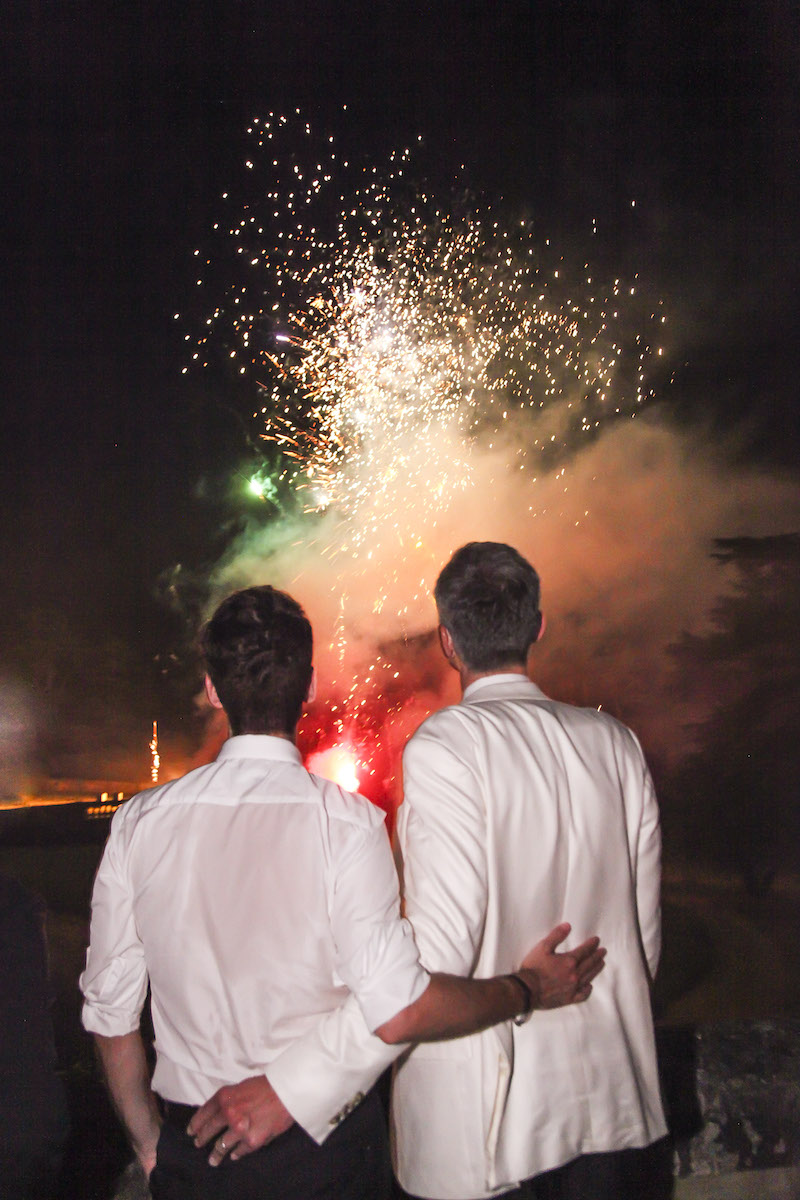 Loire Valley wedding fireworks