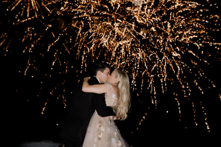 Fireworks at a French château wedding