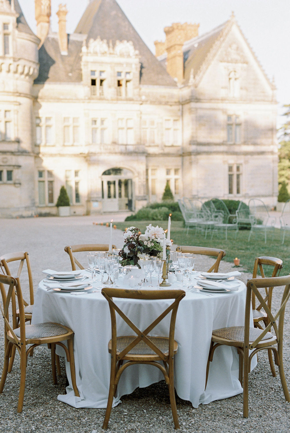 French château wedding reception