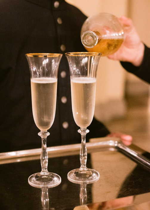 Paris wedding champagne toast