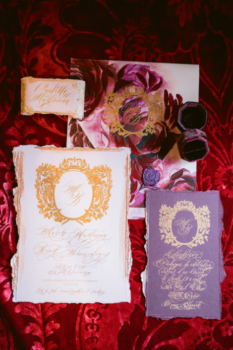 Handpainted wedding invitations